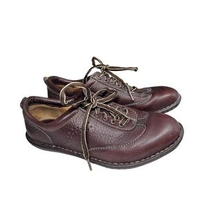 Born Women's Dark Brown Leather Derbys 7 38 walking oxfords comfortable casual